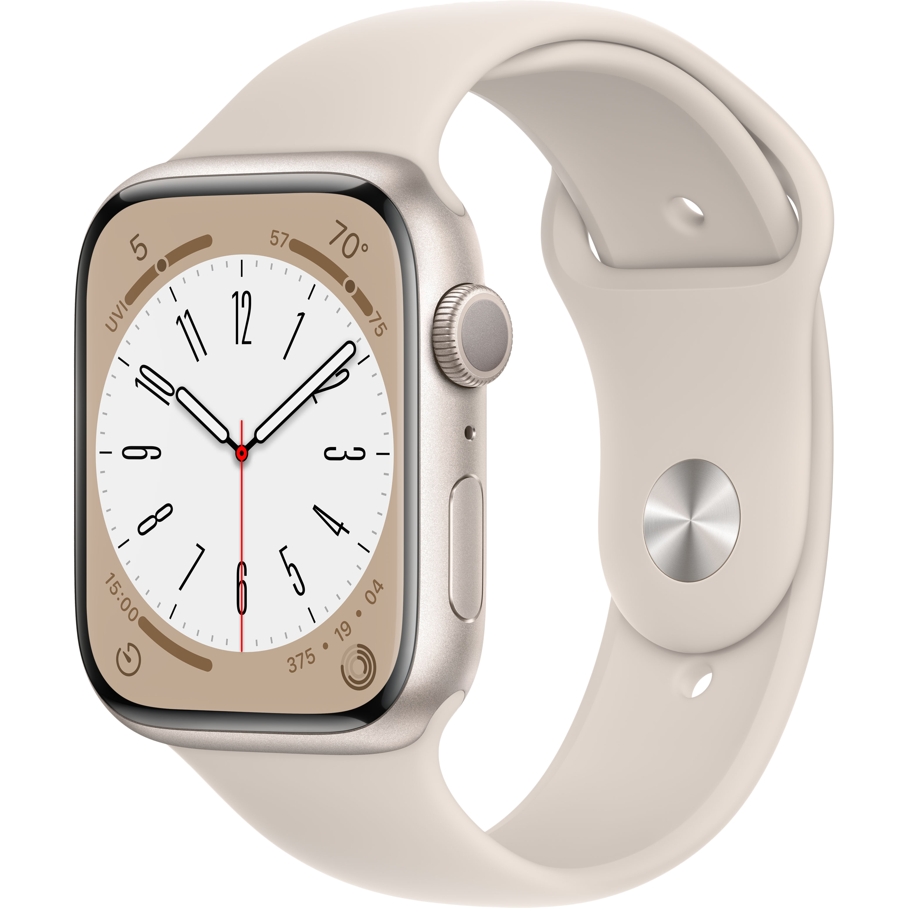 Apple Watch Series 8 GPS, 45мм, Сияющая звезда, Спортивный ремешок цвета «сияющая звезда» (MNP23RB/A)
Apple Watch Series 8 GPS, 45мм, Сияющая звезда, Спортивный ремешок цвета «сияющая звезда» (MNP23RB/A)