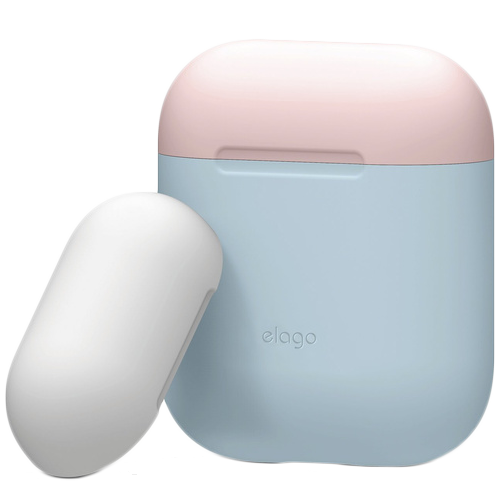 

Чехол ELAGO DUO для AirPods с крышками розового и белого цвета (EAPDO-PBL-PKWH)