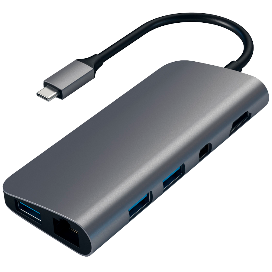 

Многопортовый адаптер Satechi Aluminum Type-C (ST-TCMM8PAM)