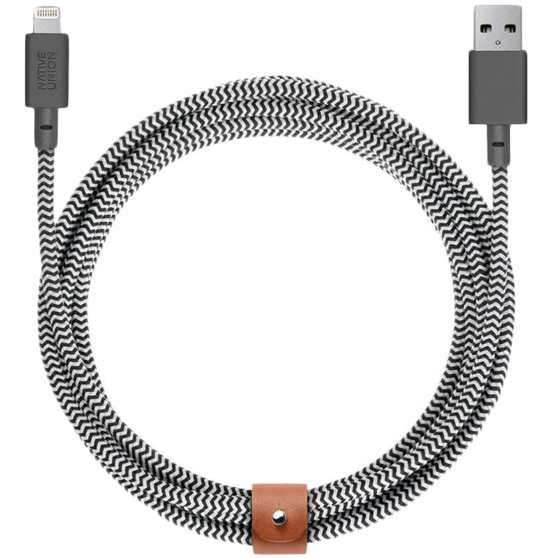 

NATIVE UNION Кабель-переходник с USB на Lightning BELT 3 (BELT-KV-L-ZEB-3)