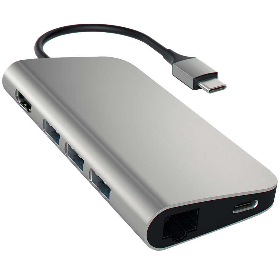 

Многопортовый адаптер SATECHI USB-C Aluminum 4K с Ethernet (ST-TCMAM)