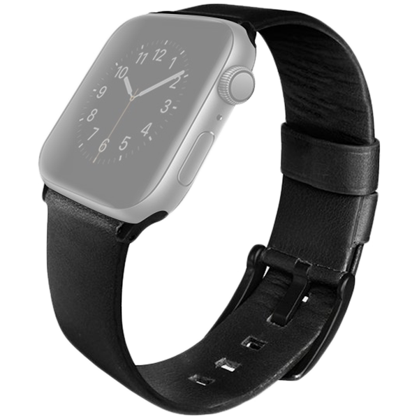 

Ремешок UNIQ Mondain Strap Leather для Apple Watch 44 mm Чёрный (44MM-MONBLK)