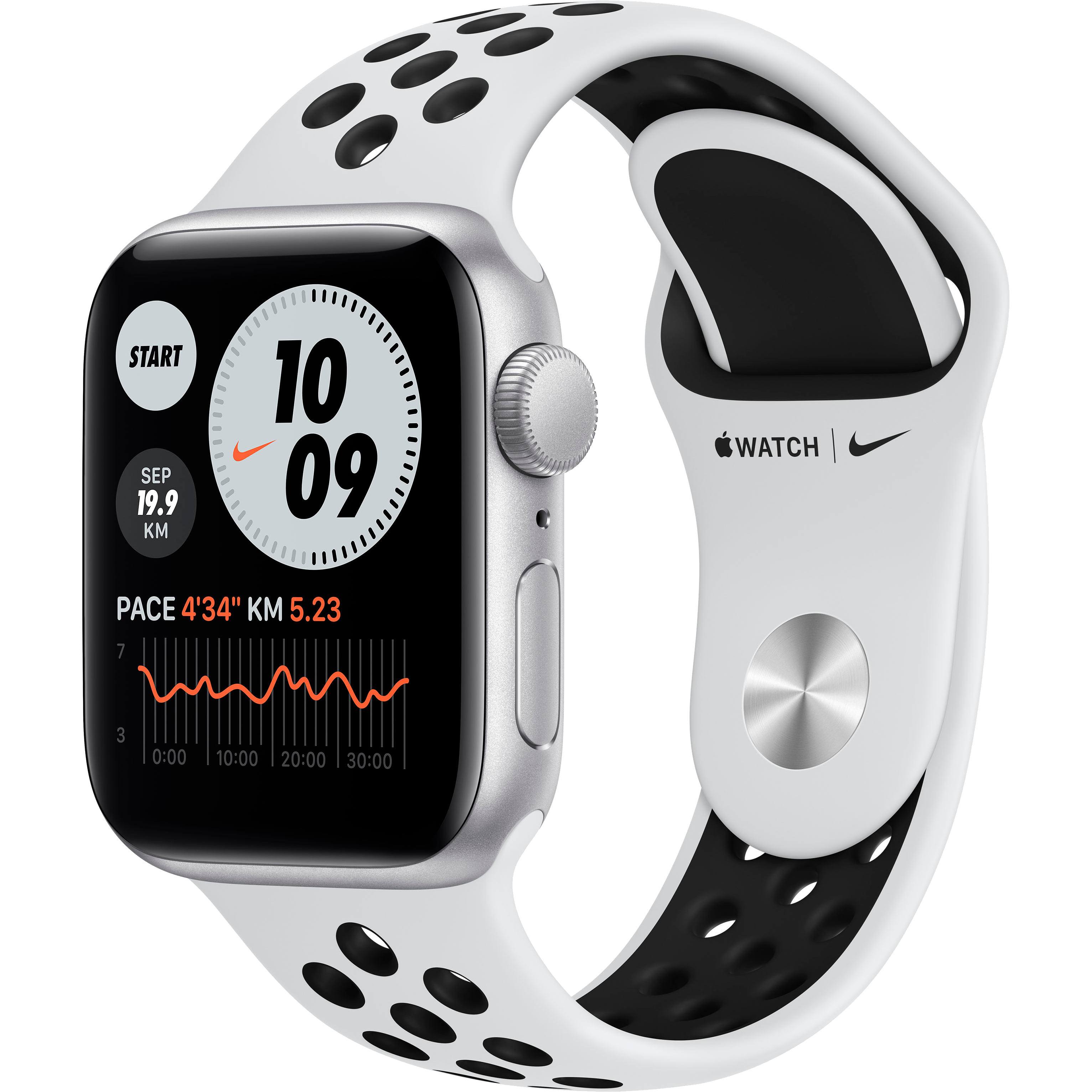 

Apple Watch Nike SE GPS, 40мм, Серебристый, Спортивный ремешок Nike цвета «чистая платина/чёрный» (MYYD2GK/A)