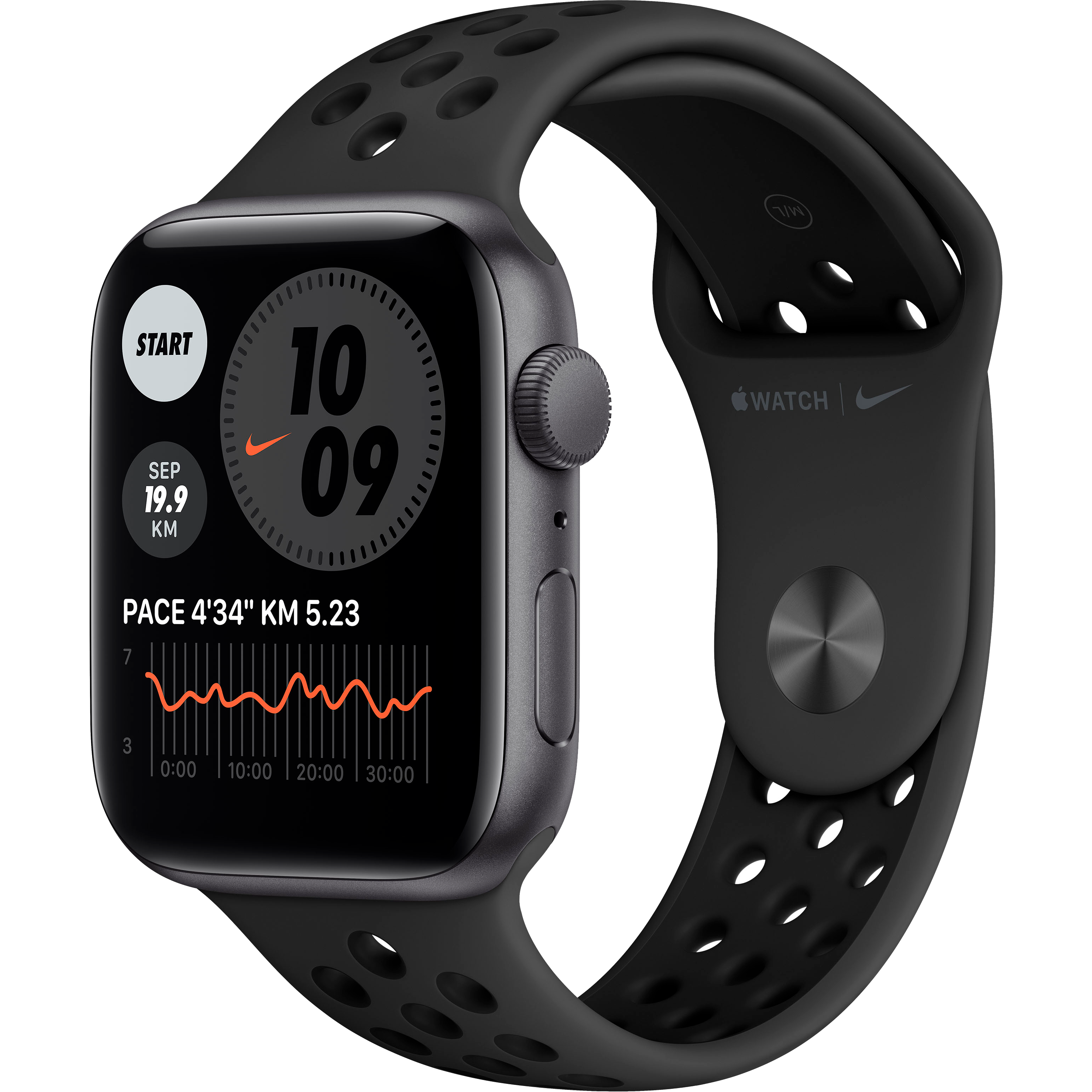 

Apple Watch Nike SE GPS, 44мм, Серый космос, Спортивный ремешок Nike цвета «антрацитовый/чёрный» (MYYK2UL/A)