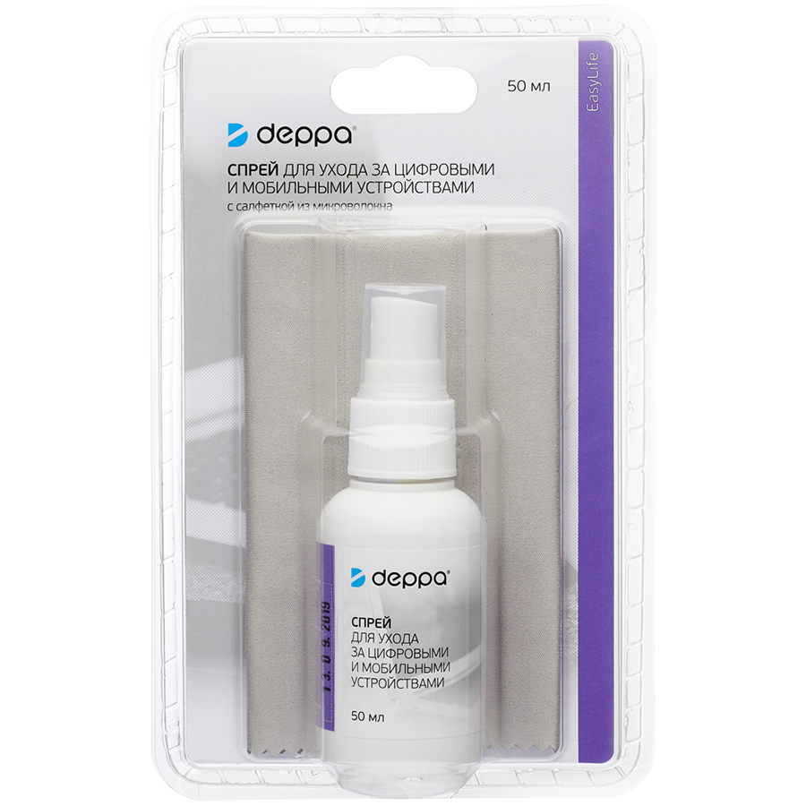 

DEPPA Spray для the care of digital and mobile devices with a cleaning cloth made of microfiber, 50 ml (48002)