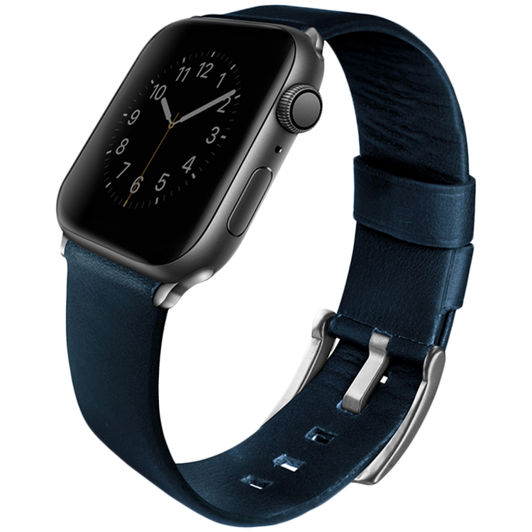 

Ремешок UNIQ Mondain Strap Leather для Apple Watch 44 mm Синий (44MM-MONBLU)