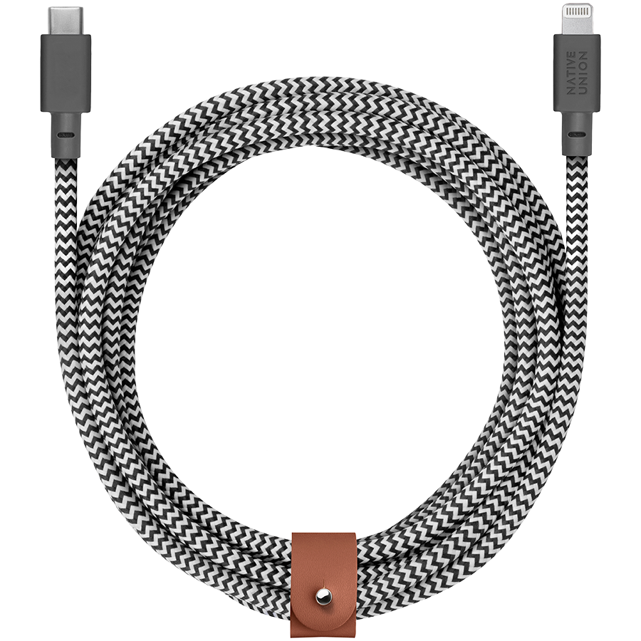 

NATIVE UNION Кабель-переходник с USB-C на Lightning BELT 3 TYPE C (BELT-KV-CL-ZEB-3)