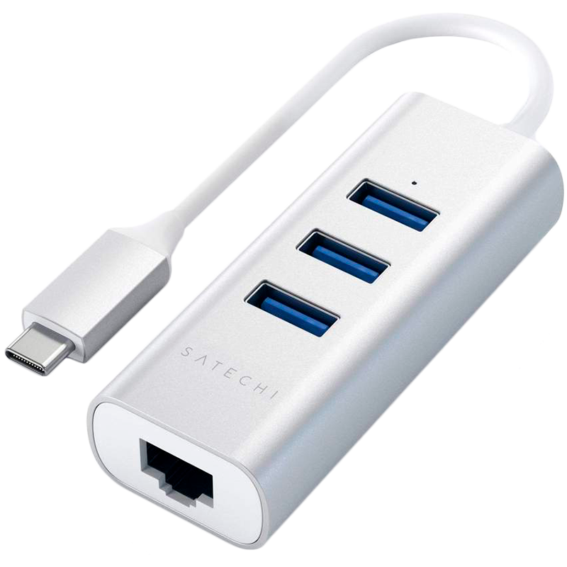 

Док-станция SATECHI TYPE-C 2-IN-1 USB HUB WITH ETHERNET USB Тип C (ST-TC2N1USB31AS)