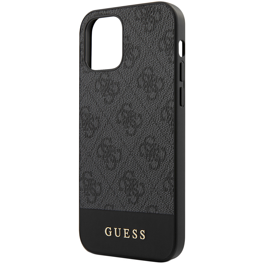

Чехол GUESS 4G Stripe Metal logo для iPhone 12 Pro Max (GUHCP12LG4GLGR)