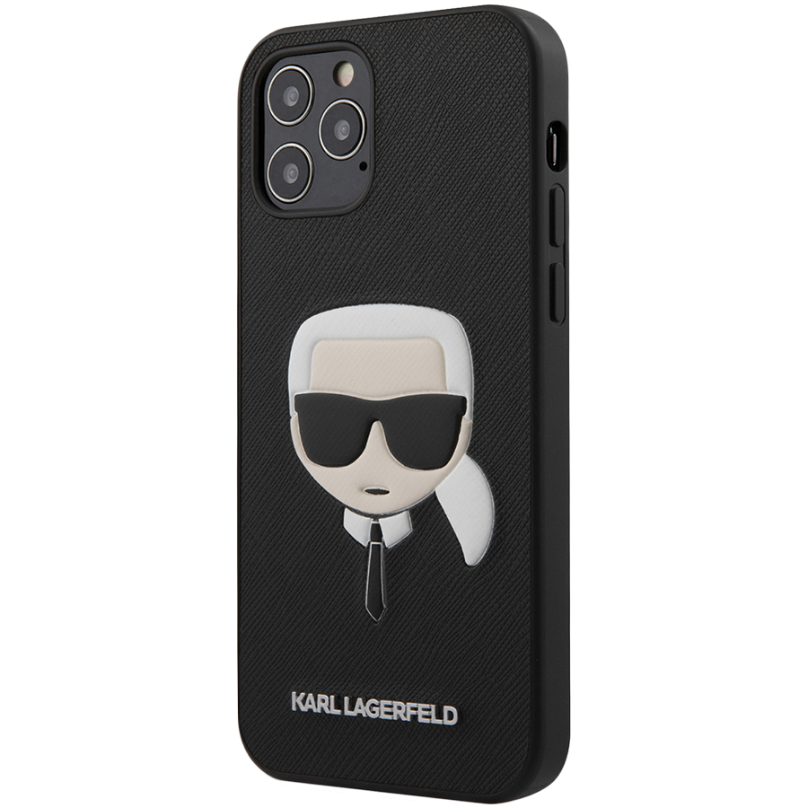 

Чехол LAGERFELD Saffiano Karl's Head Hard для iPhone 12/12 Pro (KLHCP12MSAKHBK)
