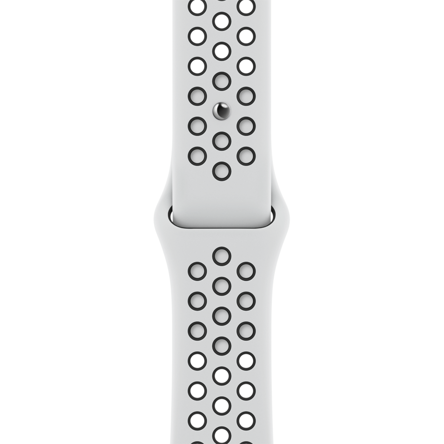 

Ремешок APPLE 45мм Nike Sport Band - Regular Чистая платина/чёрный (ML893ZM/A)