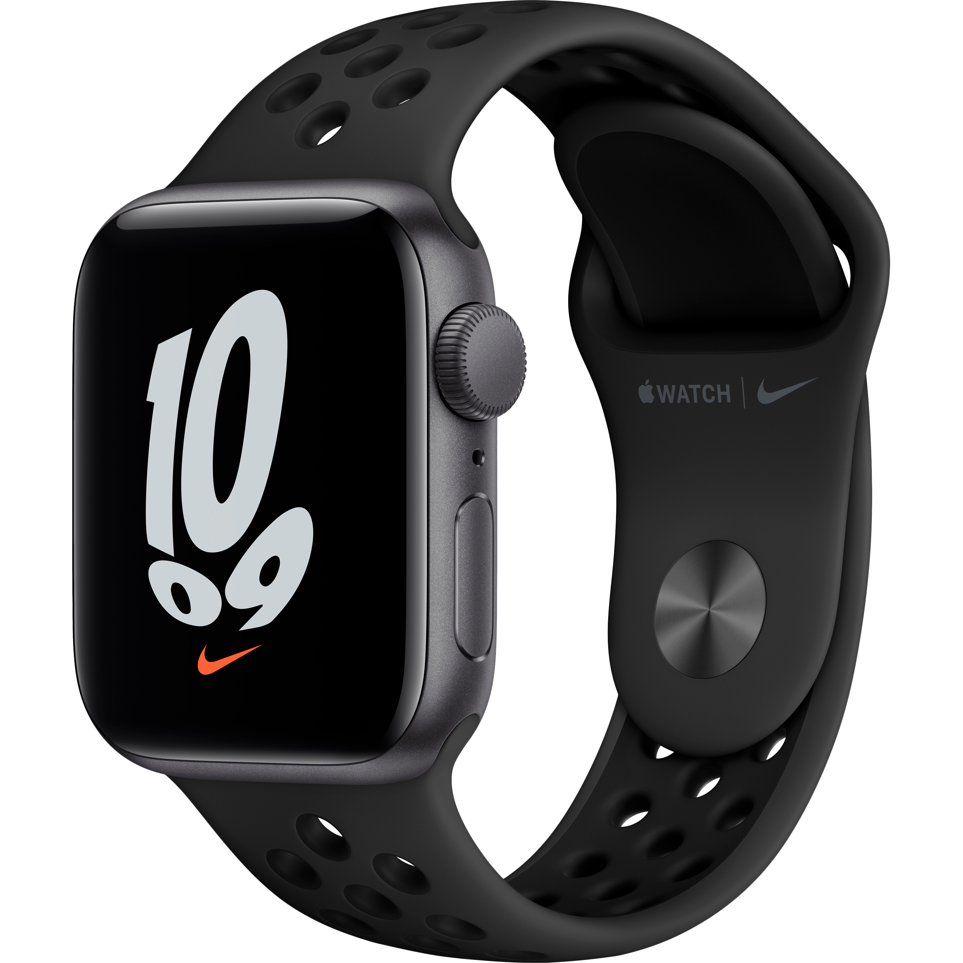

Apple Watch Nike SE GPS, 40мм, Серый космос, Спортивный ремешок Nike цвета «антрацитовый/чёрный» (MKQ33GK/A)