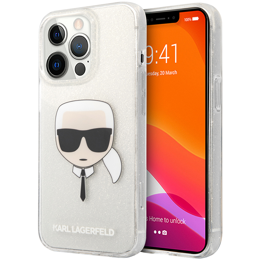 

Чехол LAGERFELD Glitters Karl's head для iPhone 13 Pro (KLHCP13LKHTUGLS)