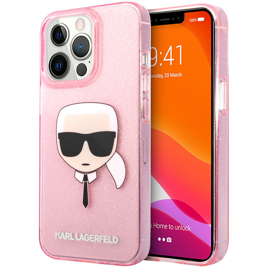

Чехол LAGERFELD Glitters Karl's head для iPhone 13 Pro Max (KLHCP13XKHTUGLP)