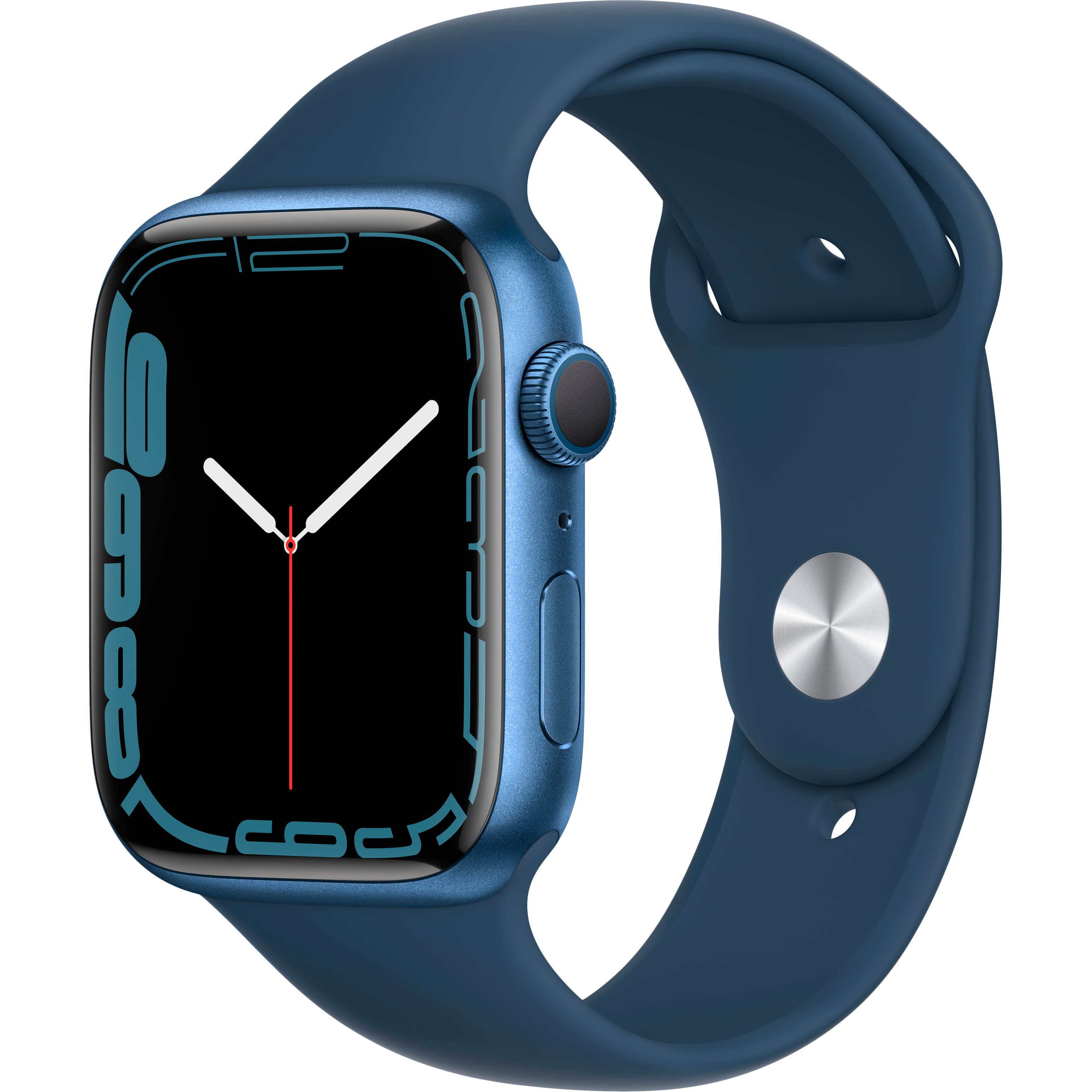 

Apple Watch Series 7 GPS, 45мм, Синий, Спортивный ремешок цвета «синий омут» (MKN83RB/A)