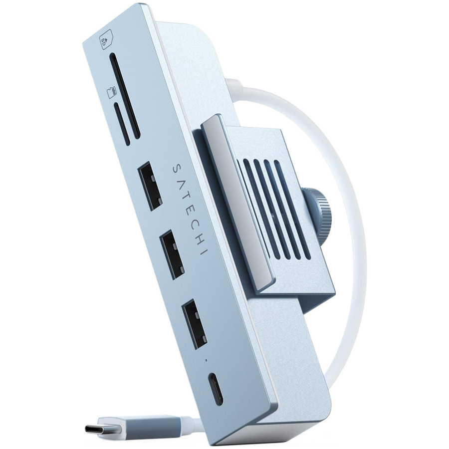 

USB-C-концентратор Satechi Aluminum USB-C Clamp Hub для 24" iMac. Цвет: синий (ST-UCICHB)