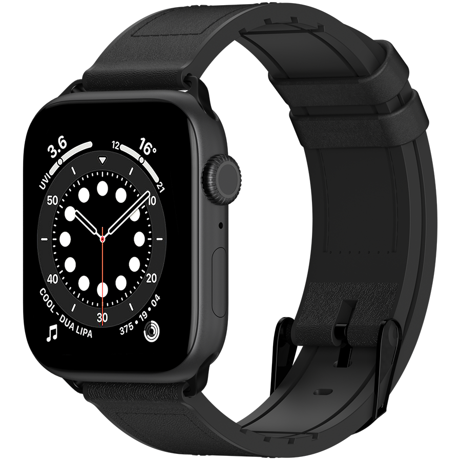 

Ремешок SwitchEasy Hybrid для Apple Watch 7 41mm&1~6, SE 38/40mm. Материал: силикон/натуральная кожа. Цвет: черный (GS-107-185-274-11)