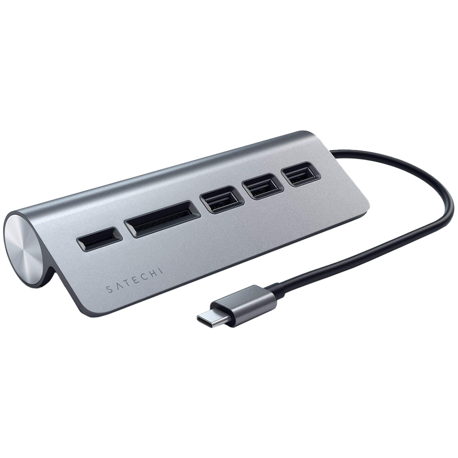 

USB Hub SATECHI USB-C Combo Hub Серый космос (ST-TCHCRM)