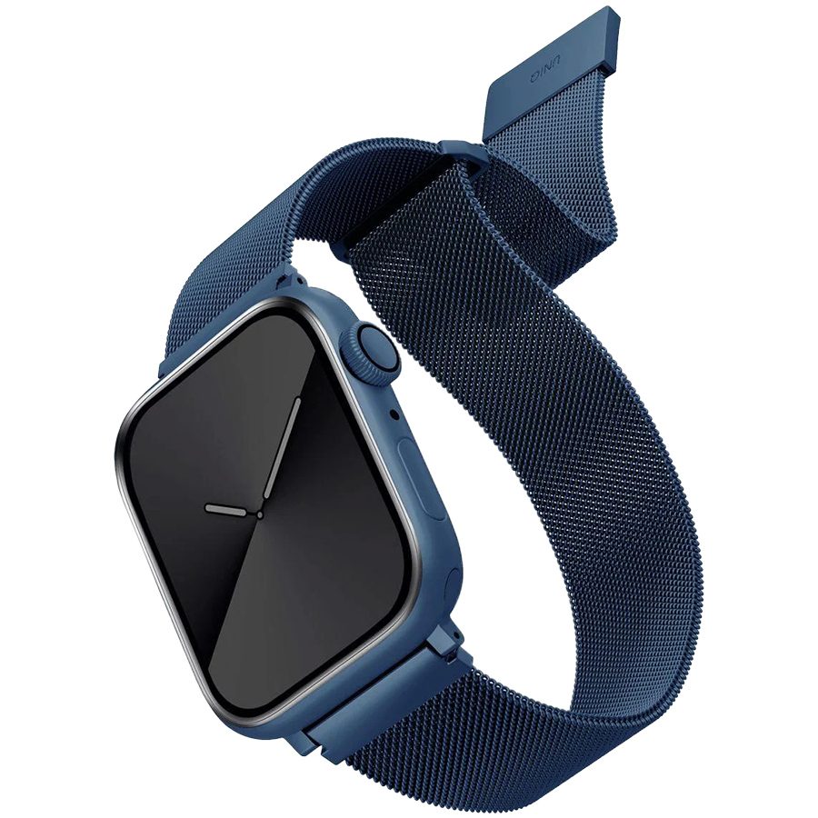 

Ремешок UNIQ Dante Strap Mesh Steel для Apple Watch 41/40/38 Синий (41MM-DANCBLU)