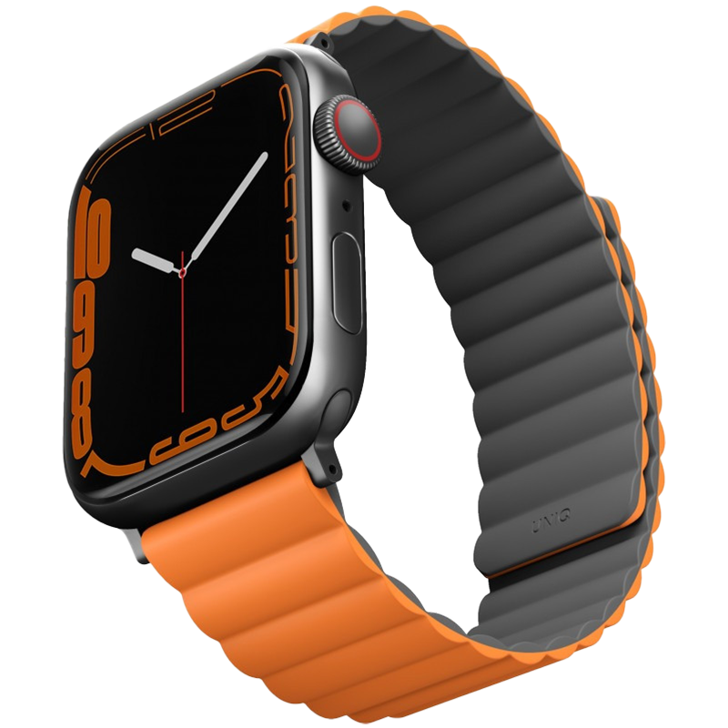 

Ремешок UNIQ Revix Reversible Magnetic Strap для Apple Watch 45/44/42 Угольный (45MM-REVGRYORG)