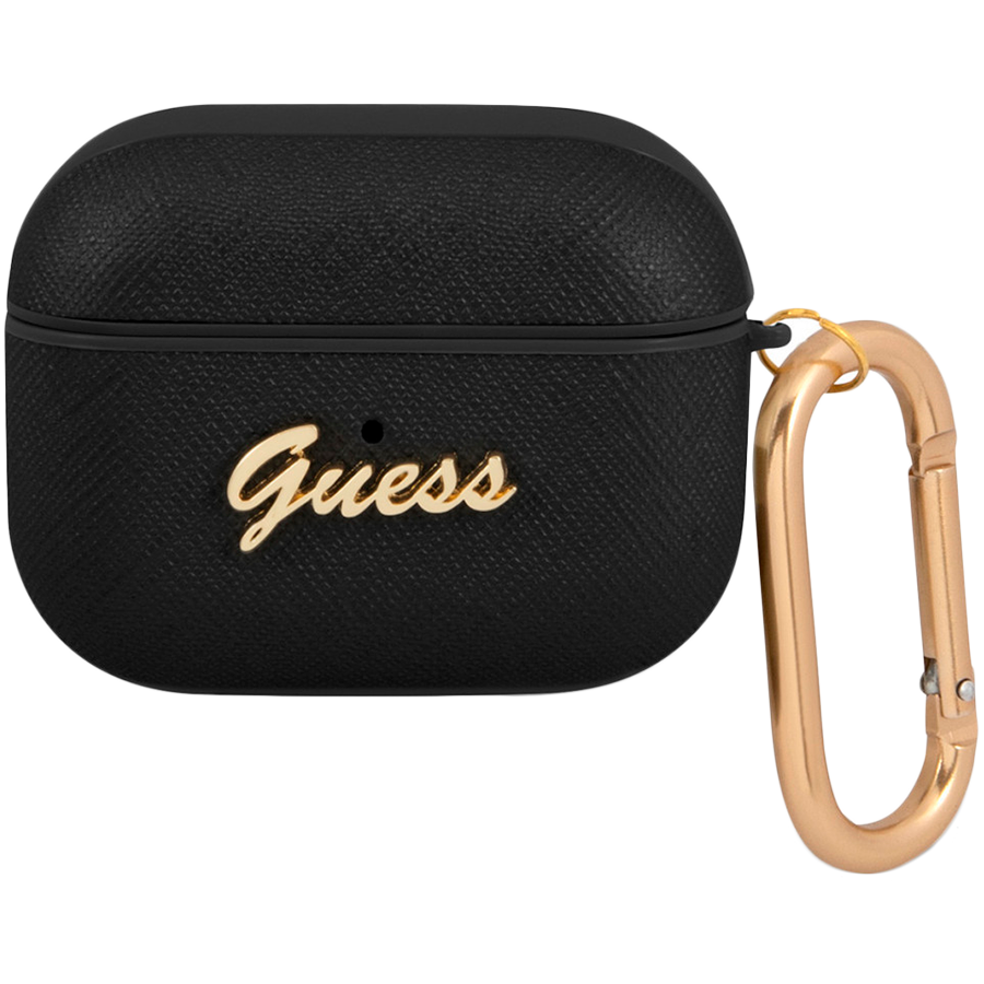 

Чехол GUESS Saffiano with metal logo and carabin для AirPods Pro (GUAPSASMK)