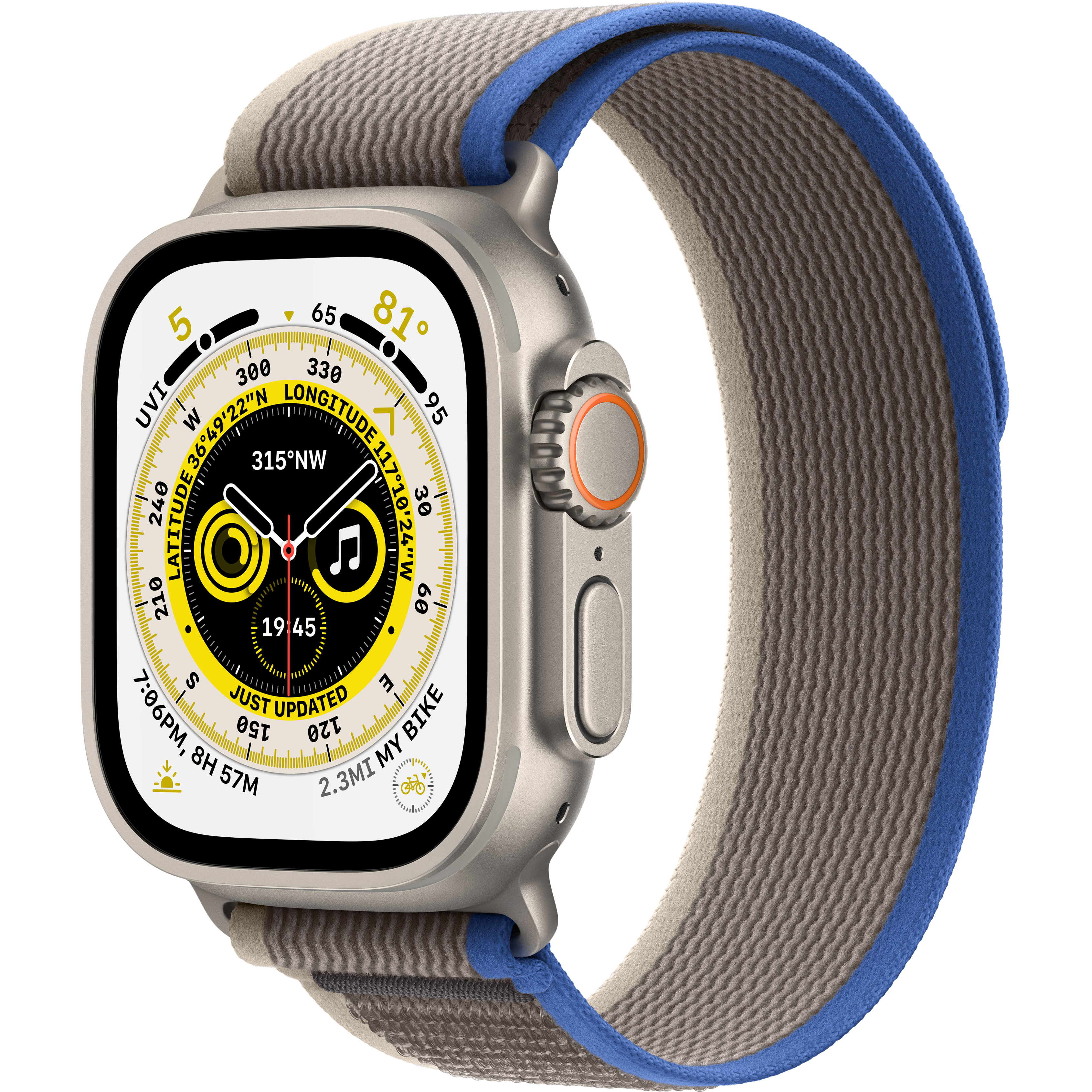 

Apple Watch Ultra GPS + Cellular, 49мм, Natural, Blue/Gray Trail Loop, S/M (MNHL3GK/A)