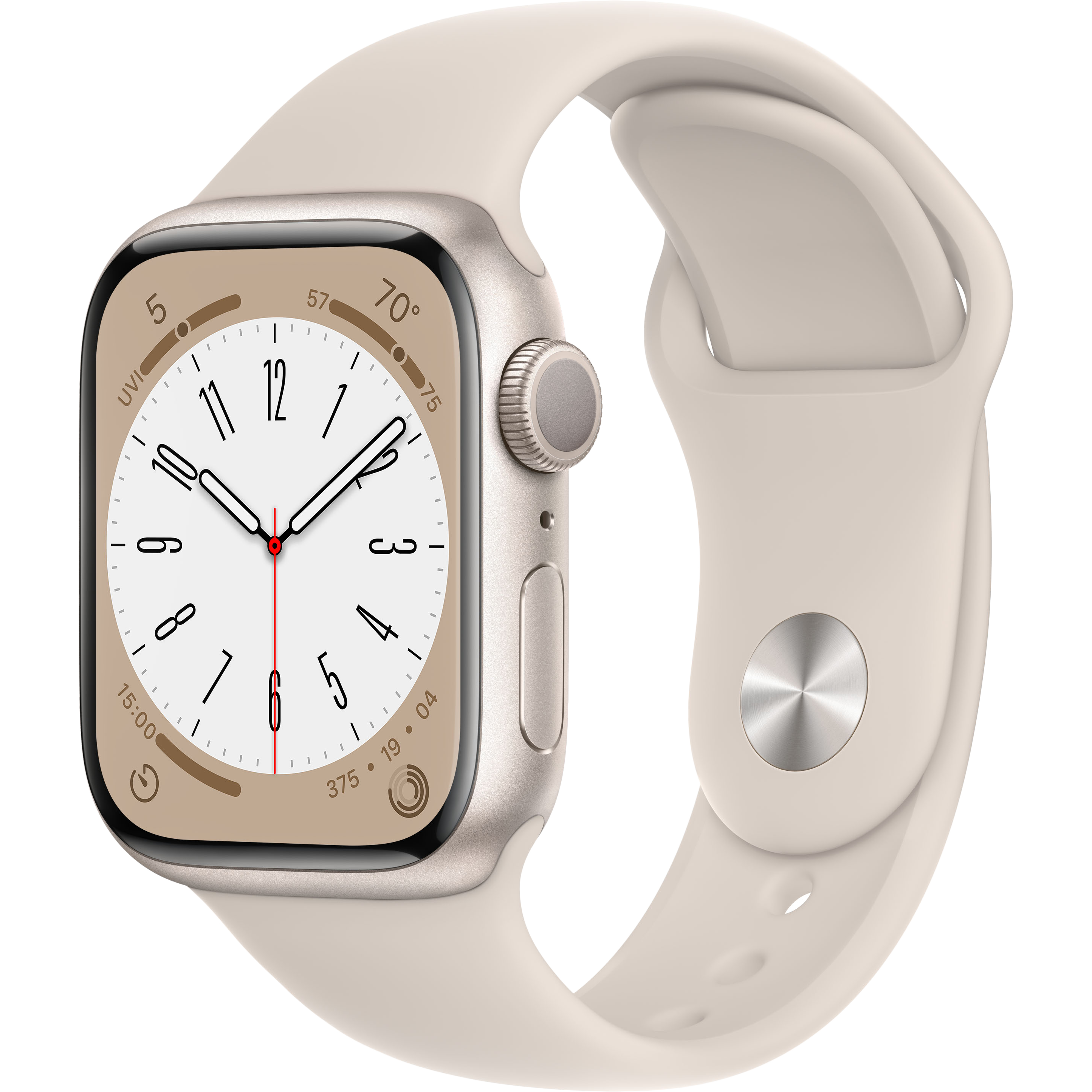 

Apple Watch Series 8 GPS, 41мм, Сияющая звезда, Спортивный ремешок цвета «сияющая звезда» (MNP63GK/A)