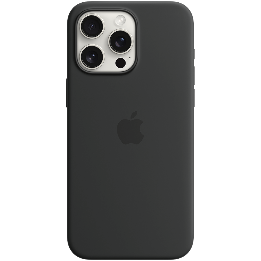 

Чехол APPLE силиконовый с MagSafe Чёрный для iPhone 15 Pro Max (MT1M3ZM/A)