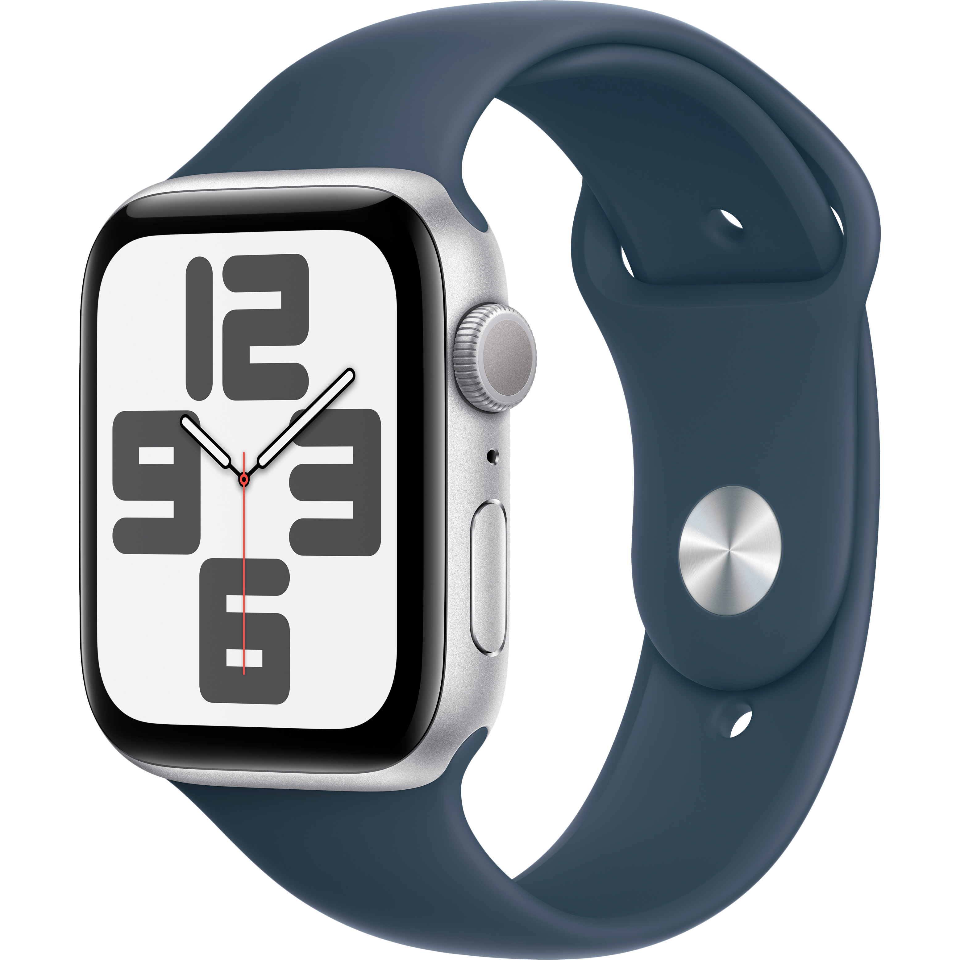 

Apple Watch SE GPS Gen.2 (2023), 44мм, Серебристый, Storm Blue Sport Band, M/L (MREE3QR/A)