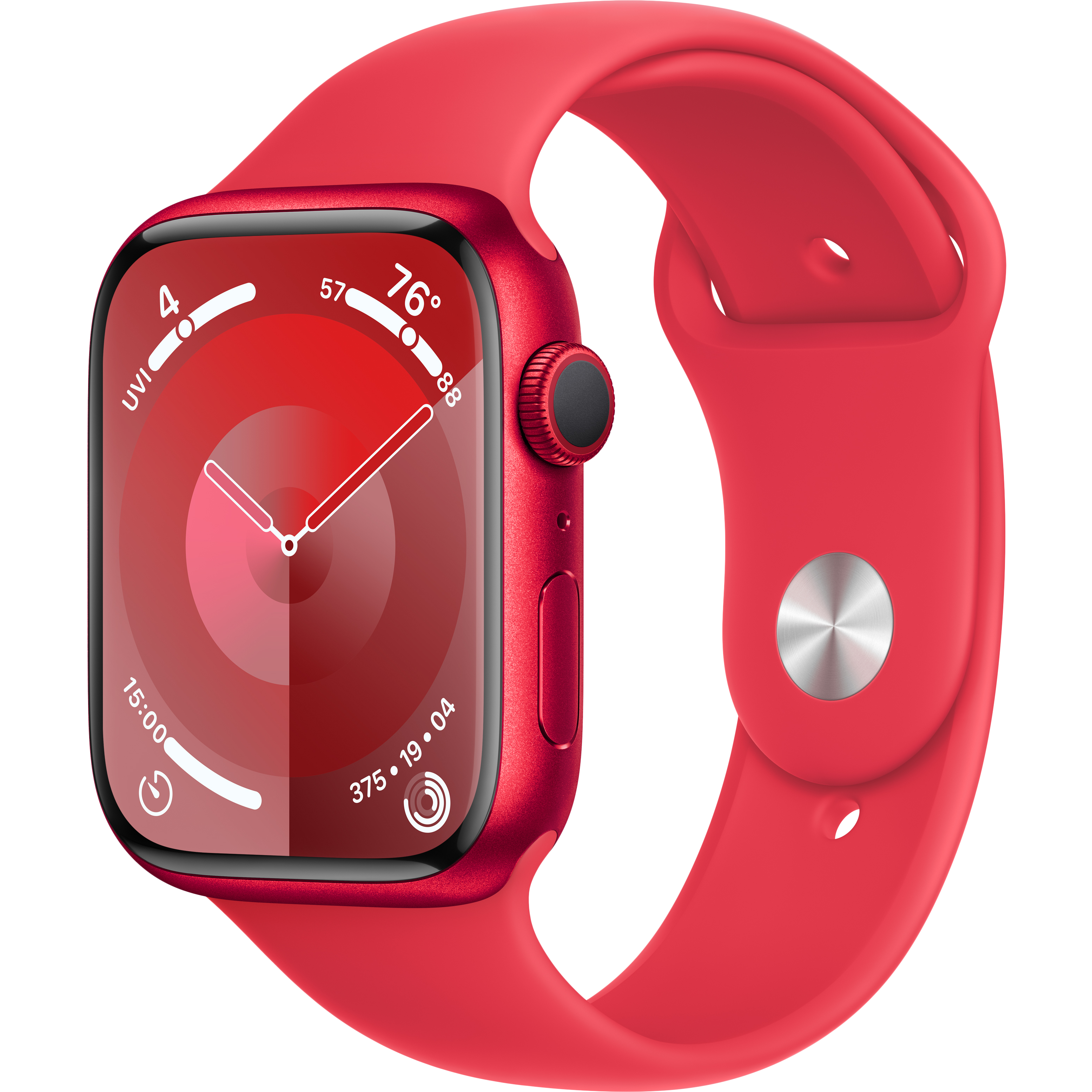 

Apple Watch Series 9 GPS, 45мм, (PRODUCT)RED, Спортивный ремешок PRODUCT(RED), M/L (MRXK3QR/A)