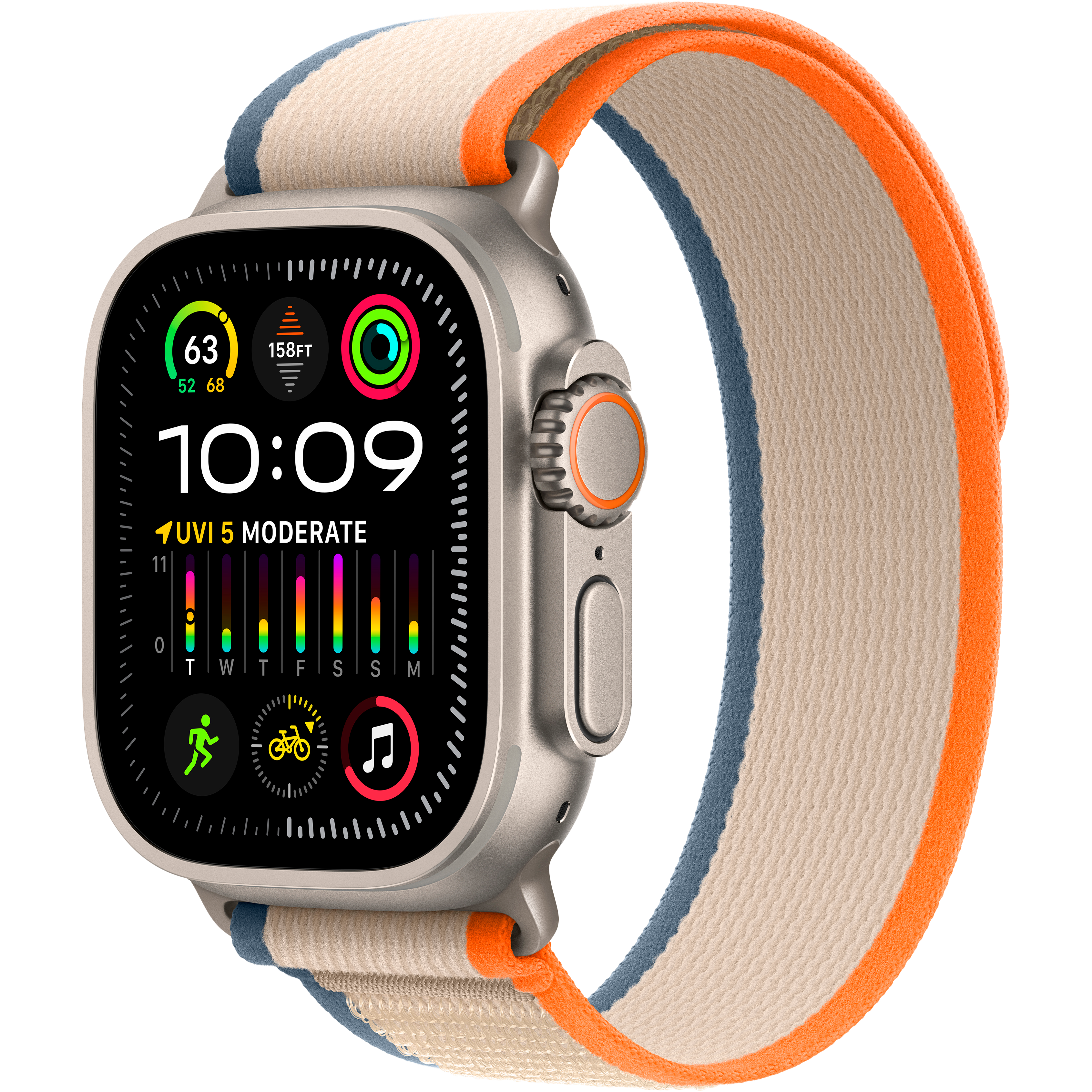 

Apple Watch Ultra Series 2 GPS + Cellular, 49мм, , Orange/Beige Trail Loop, M/L (MRF23GK/A)