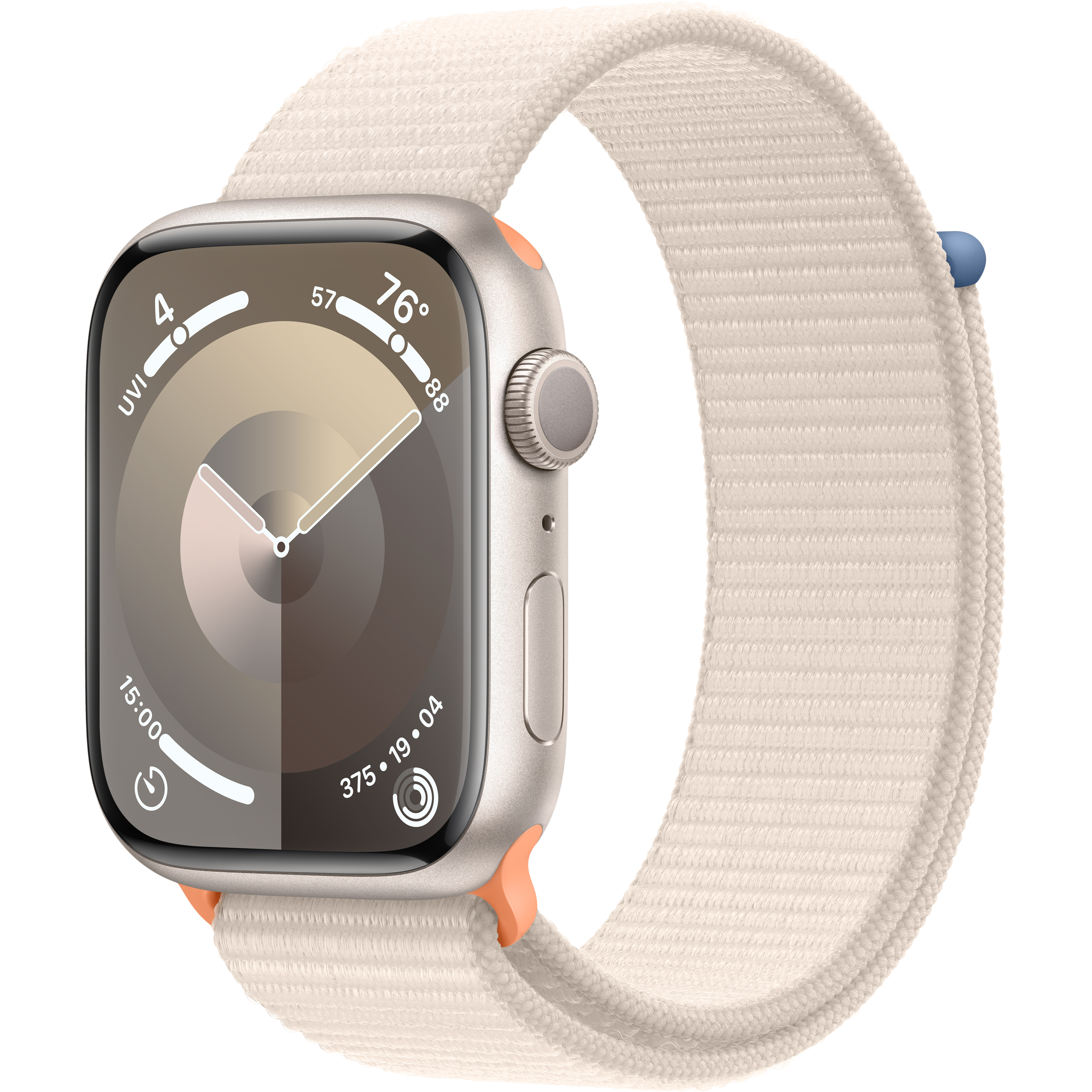 

Apple Watch Series 9 GPS, 45мм, Сияющая звезда, Starlight Sport Loop (MR983QI/A)