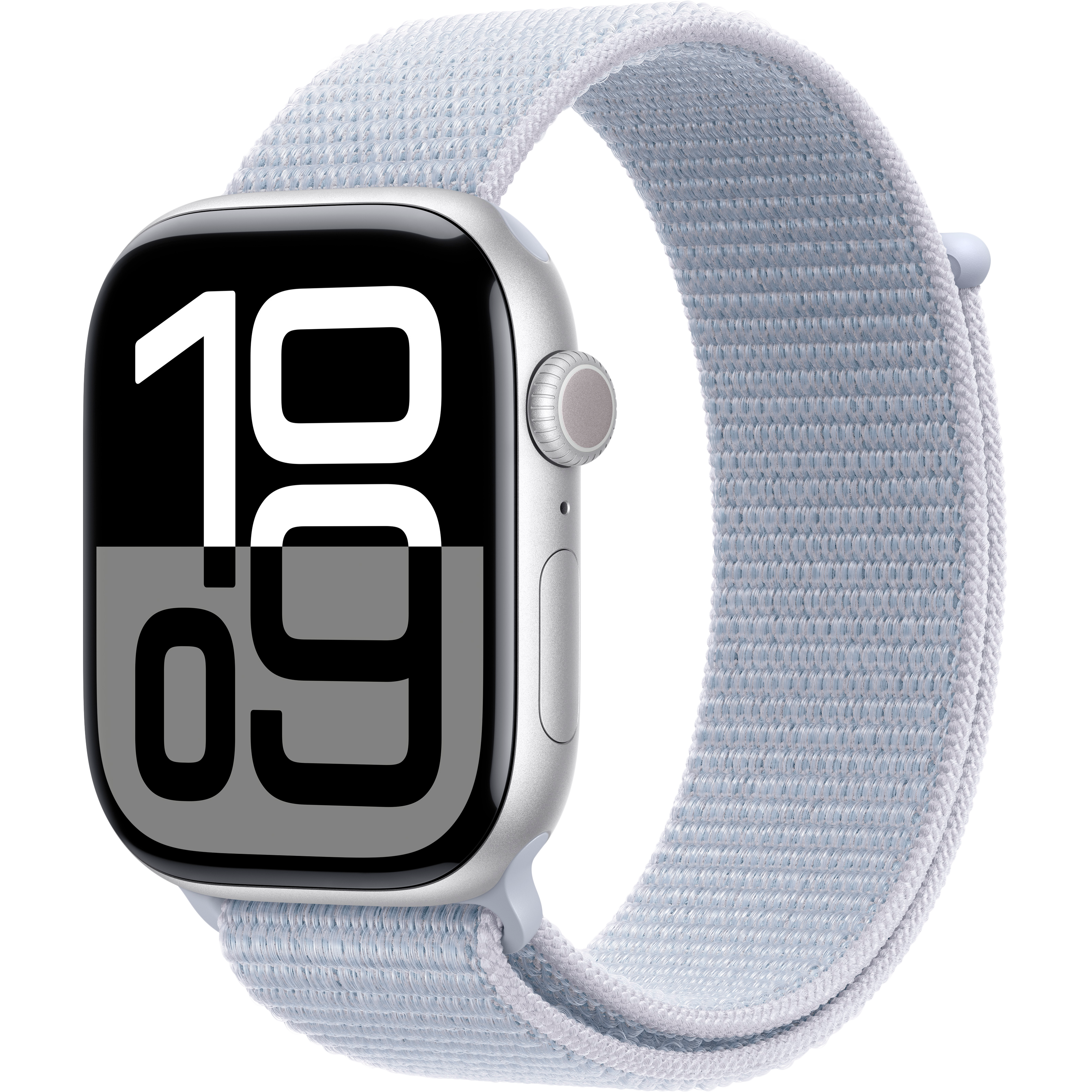 

Apple Watch Series 10 GPS, 42мм, Серебристый, Blue Cloud Sport Loop (MWWD3QI/A)