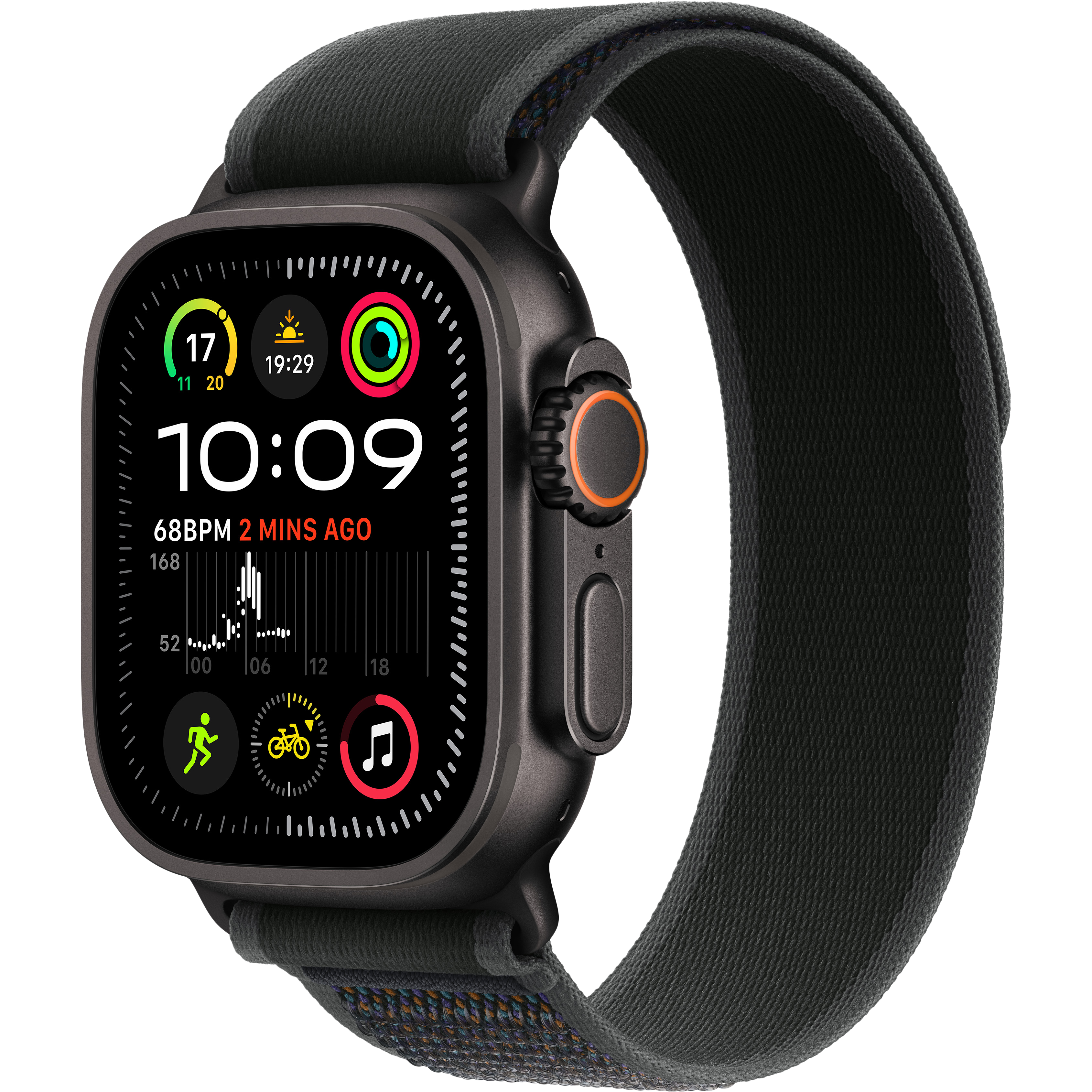 

Apple Watch Ultra 2 2024, 49мм, Black Titanium, Black Trail Loop, S/M (MX4U3GK/A)