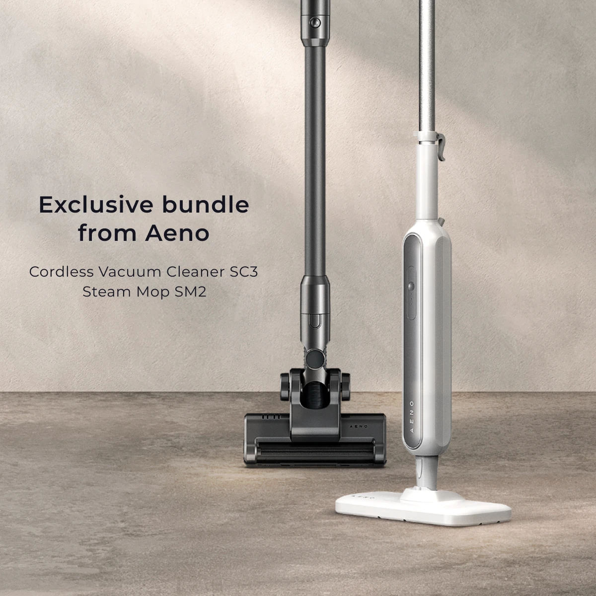 Bundle Cordless Vacuum Cleaner AENO SC3 + Steam Mop SM2 buy in Cyprus