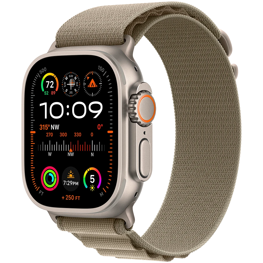 Apple Watch Ultra Series 2 GPS + Cellular, 49мм, Natural, Olive Alpine ...