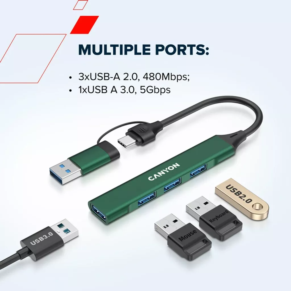 4 portový USB-C HUB DS-02 - Photo 8