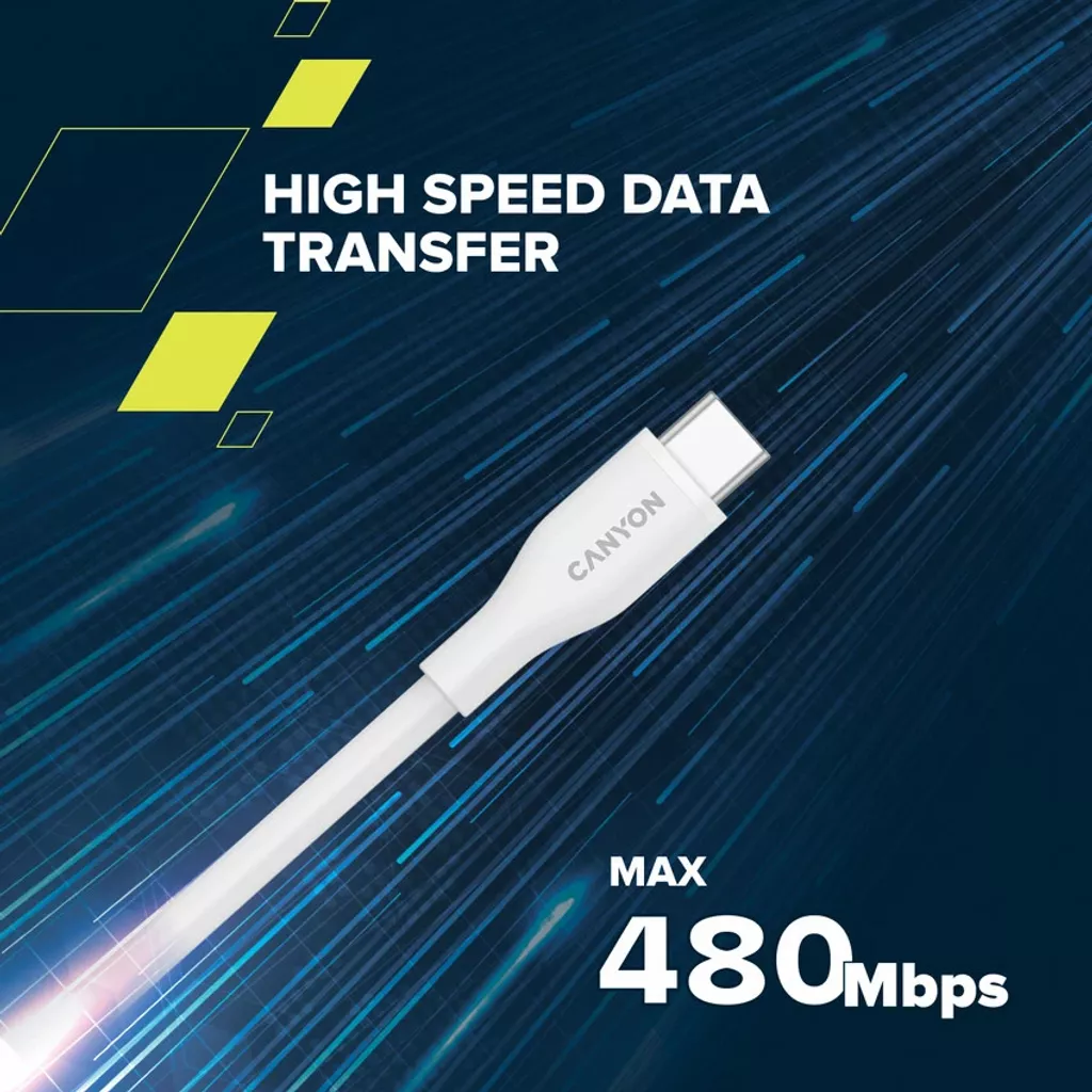 USB-C - USB-C kábel CC60SC10 (silikón, USB 2.0, 1m) - Photo 5