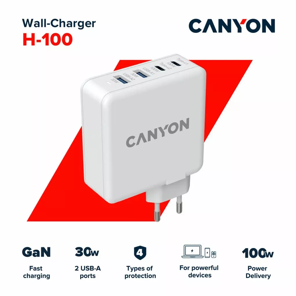 Fast Charge GaN Wall Charger H-100 - Photo 4