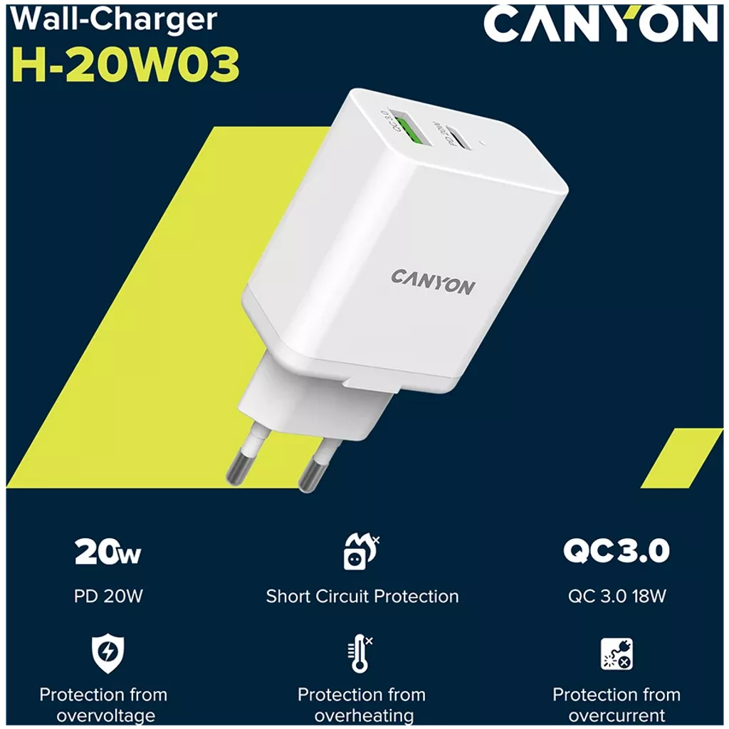 Wall Charger PD 20W + QC 3.0 18W H-20-03 - Photo 4