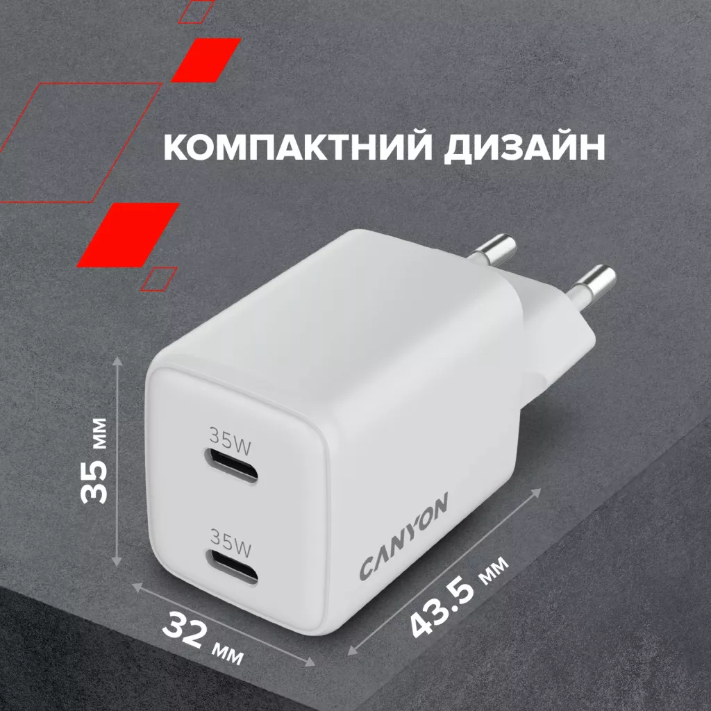 GaN мережевий зарядний пристрій CU35СC - Photo 10