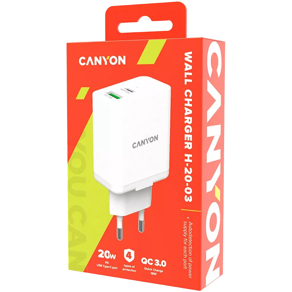Wall Charger PD 20W + QC 3.0 18W H-20-03 - Photo 3