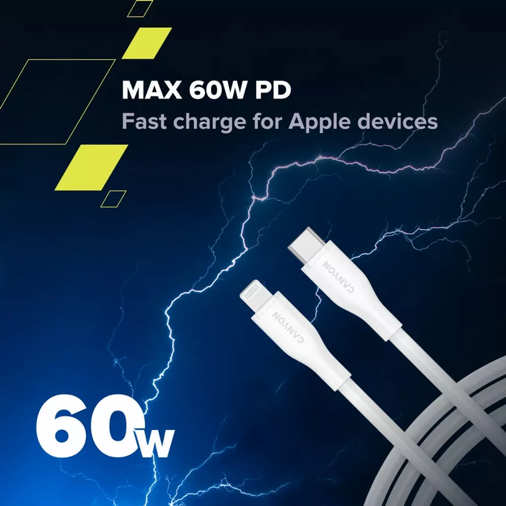USB-C to Lightning Cable (Silicone, USB 2.0, 1m) - Photo 8