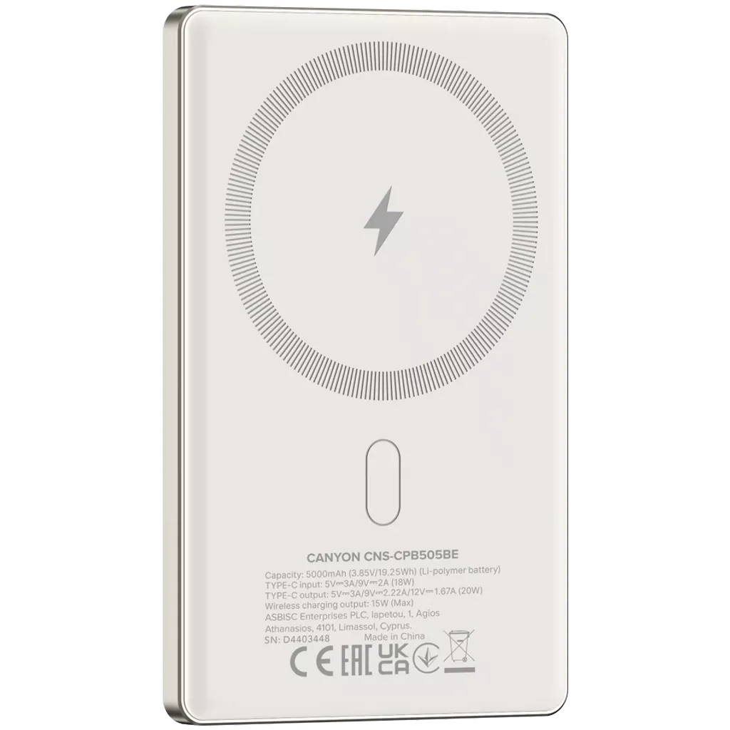 Портативний акумулятор OnPower 505 Slim Magsafe 5000 mAh PD20W - Photo 4