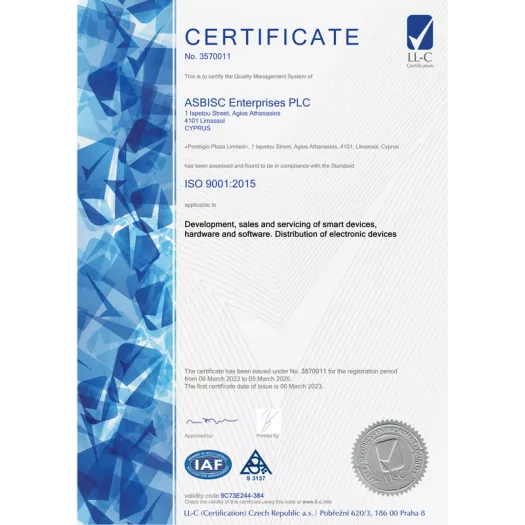 Certificate ISO 9001