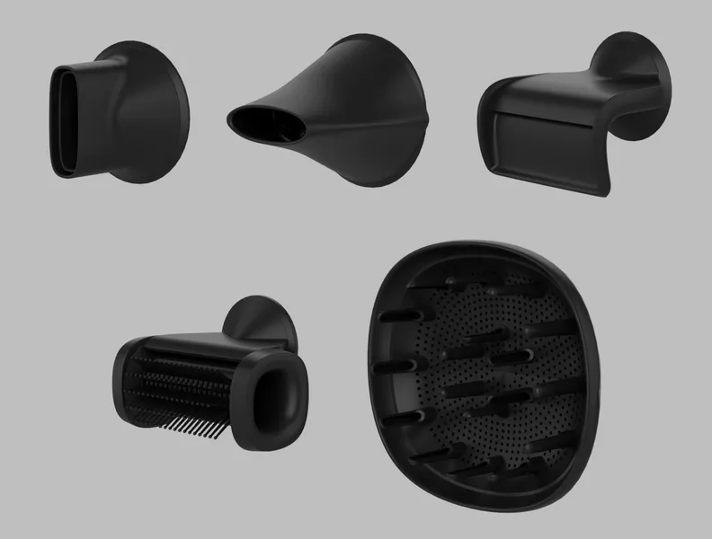 5 magnetic nozzles for all hairstyles