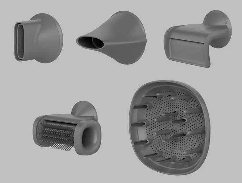 5 magnetic nozzles for all hairstyles