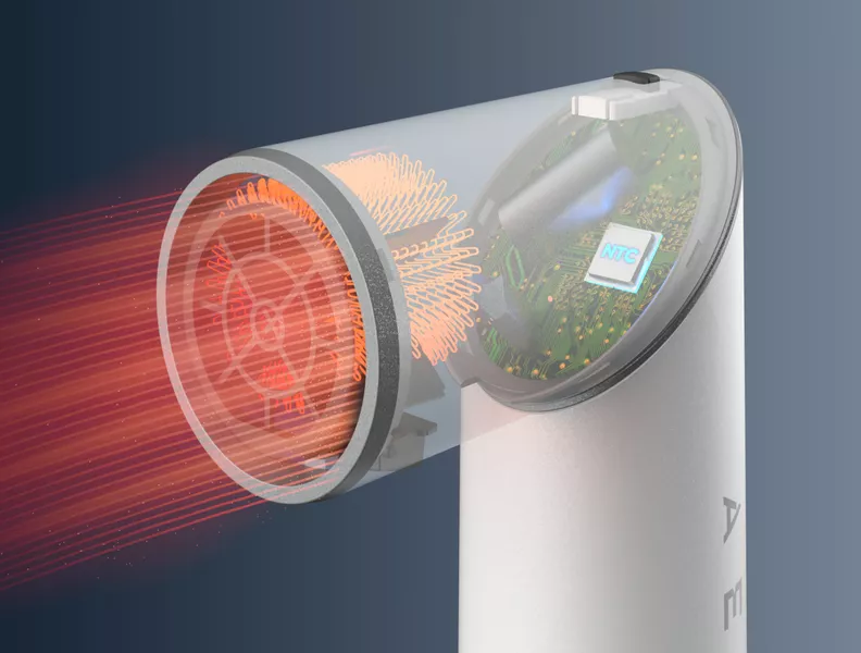 Ασφαλές για τα μαλλιά: έξυπνος αισθητήρας θερμοελέγχου NTC