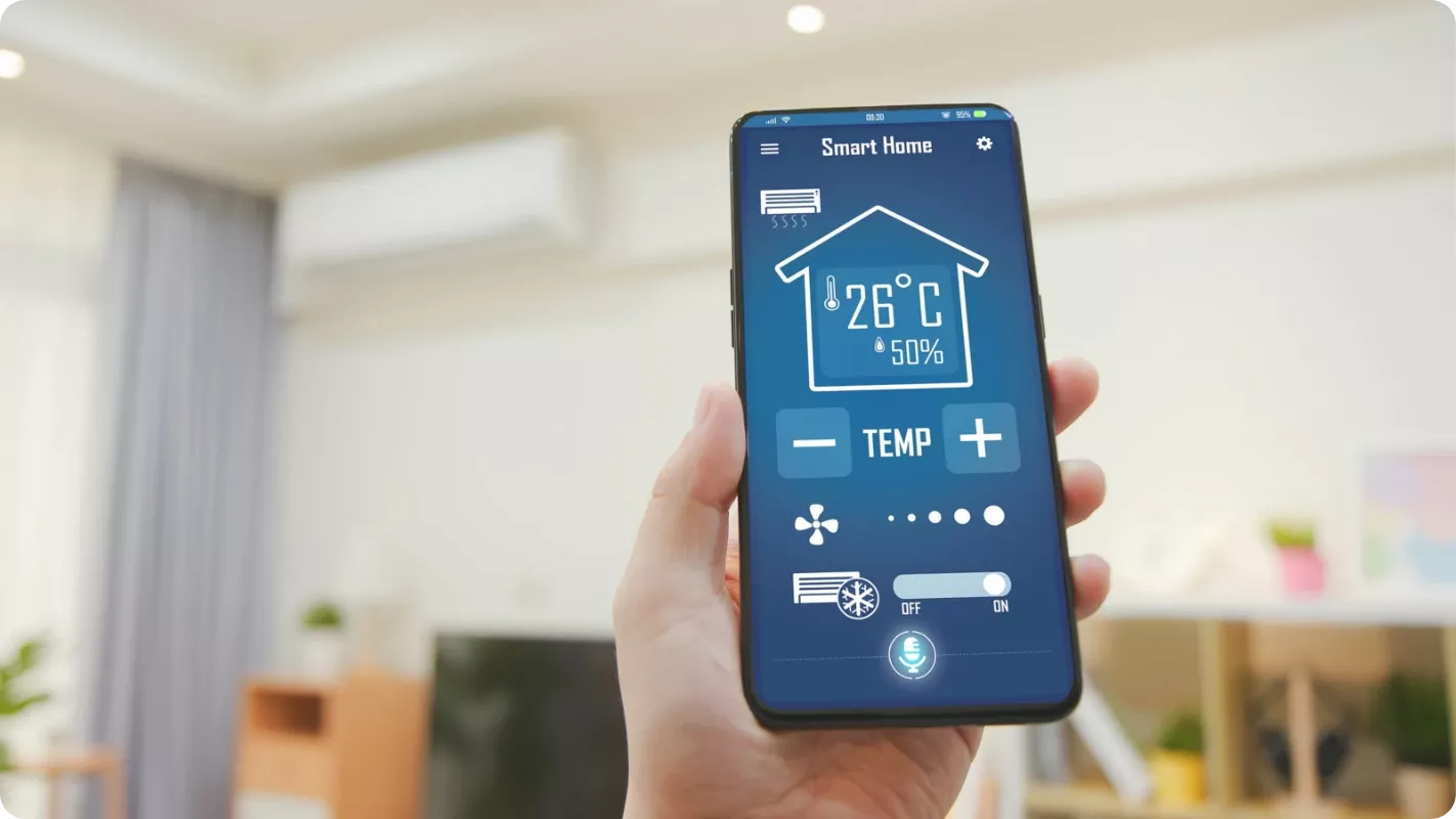 app controlled climate in smart prefabricated home