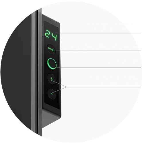 LED ekrāns. Vadība, izmantojot pogas vai AENO lietotni